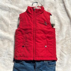 Red vest by Papika with navy blue lining, size 3T with